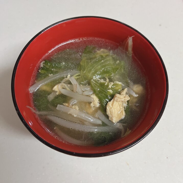 もやしとレタスの中華スープ